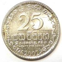 25 Центов 2002 год. Шри-Ланка.